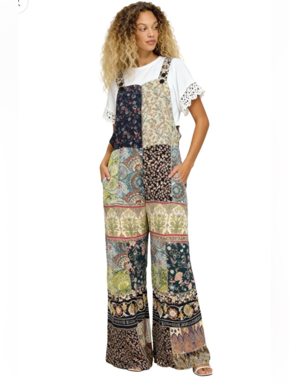 138 ❤️ Overall Boho Jumpsuit
Patchwork Floral Wide Leg